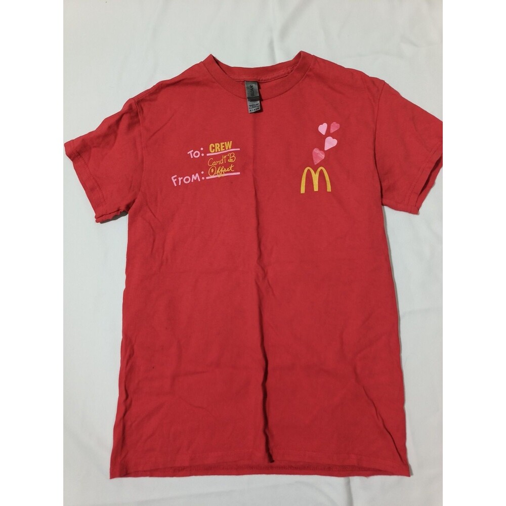 Cardi B Offset Crew Red Graphic T Shirt Gildan Heavy Cotton Small Hip Hop